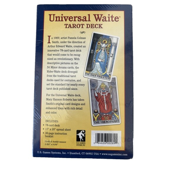 UNIVERSAL WAITE 78 Card Tarot Deck 1909 Artist Pamela Smith 4.75" x 2..75" NEW - Picture 3 of 7